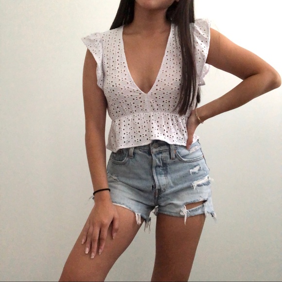 Pull&Bear Tops - Pull&Bear Peplum Crop Top